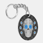 Chrome Calavera (Blue Rose) Schlüsselanhänger (Vorderseite links)