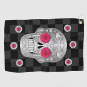 Chrome Calavera (Rosa) Golf Handtuch (Horizontal)