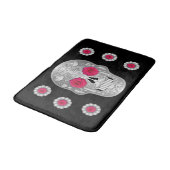 Chrome Calavera (Rosa Rose) Bath Mat Badematte (Schrägansicht)