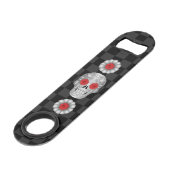Chrome Calavera (Rote Rose) Bar Key (Vorderseite Schrägansicht)