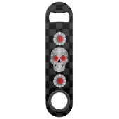 Chrome Calavera (Rote Rose) Bar Key (Rückseite)