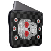 Chrome Calavera (Rote Rose) Notebook-Sieb Laptopschutzhülle (Vorne Rechts)