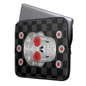 Chrome Calavera (Rote Rose) Notebook-Sieb Laptopschutzhülle (Vorderseite Links)