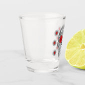 Chrome Calavera (Rote Rose) Shot Glass Schnapsglas (Links)