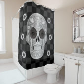 Chrome Calavera (Schwarze Rose) Duschvorhang (Beispiel)