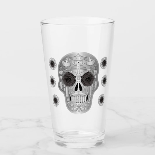 Chrome Calavera (Schwarze Rose) Glas (Vorderseite)