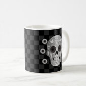 Chrome Calavera (Schwarze Rose) Kaffee Tasse (VorderseiteRechts)