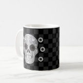 Chrome Calavera (Schwarze Rose) Kaffee Tasse (Vorderseite Links)