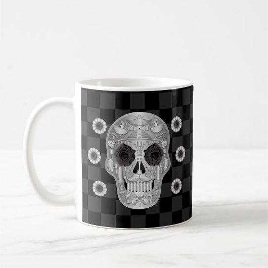 Chrome Calavera (Schwarze Rose) Kaffee Tasse (Links)