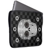 Chrome Calavera (Schwarze Rose) Notebook-Sieb Laptopschutzhülle (Vorne Rechts)