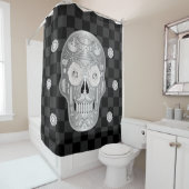 Chrome Calavera (White Rose) Duschvorhang (Beispiel)