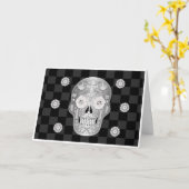 Chrome Calavera (White Rose) Karte (Gelbe Blume)