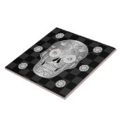 Chrome Calavera (White Rose) Keramik Tile Fliese (Seite)