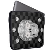 Chrome Calavera (White Rose) Notebook-Sieb Laptopschutzhülle (Vorne Rechts)