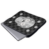 Chrome Calavera (White Rose) Notebook-Sieb Laptopschutzhülle (Vorne Knopf)