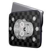 Chrome Calavera (White Rose) Notebook-Sieb Laptopschutzhülle (Vorderseite Links)