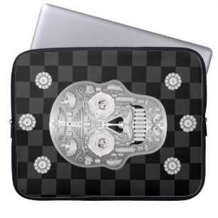 Chrome Calavera (White Rose) Notebook-Sieb Laptopschutzhülle