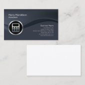 Chrome Calculator Icon Accountant Business Card Visitenkarte (Vorne/Hinten)