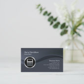 Chrome Calculator Icon Accountant Business Card Visitenkarte (Stehend Vorderseite)