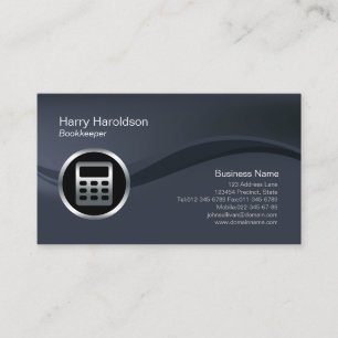 Chrome Calculator Icon Bookkeeper Business Card Visitenkarte