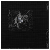 Chrome Capricorn Zodiac Symbol auf Hevelius Stoff (Nahaufnahme)