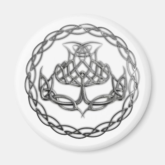 Chrome Celtic Knot Thistle Magnet (Vorne)