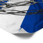 Chrome Celtic Knot Thistle Poster (Ecke)