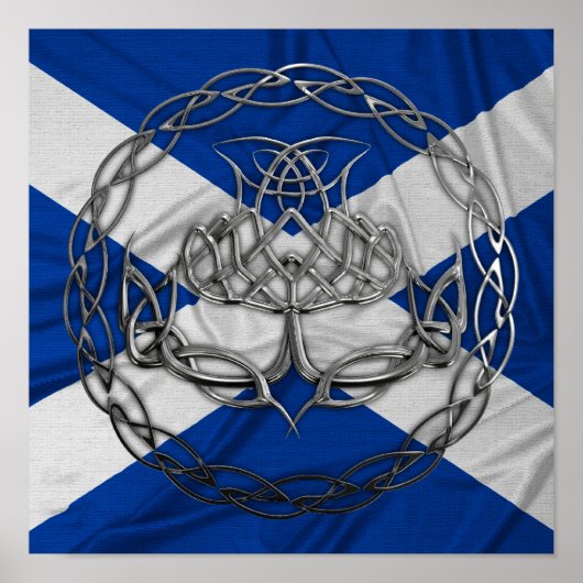 Chrome Celtic Knot Thistle Poster (Vorne)