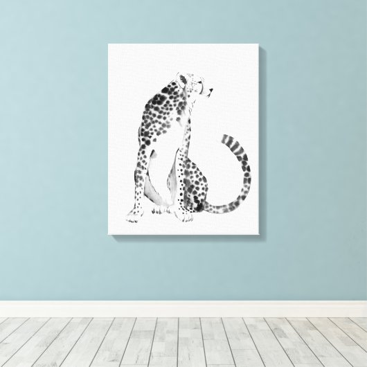 Chrome Cheetah Leinwanddruck (Insitu (Holzboden))