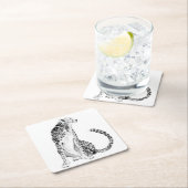 Chrome Cheetah Rechteckiger Pappuntersetzer (Vor Ort)