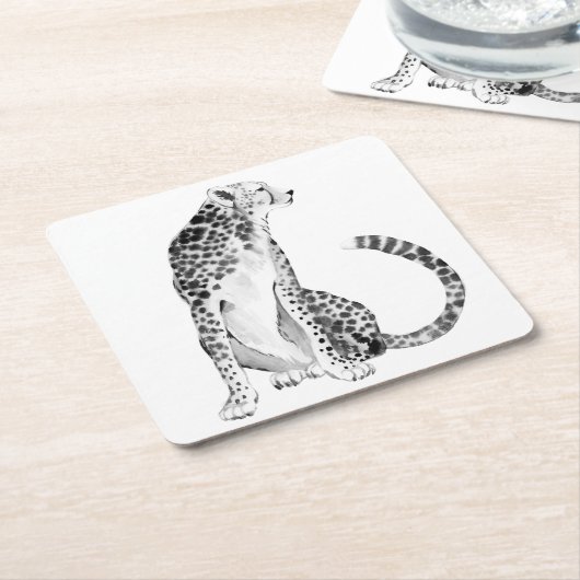 Chrome Cheetah Rechteckiger Pappuntersetzer (angewinkelt)