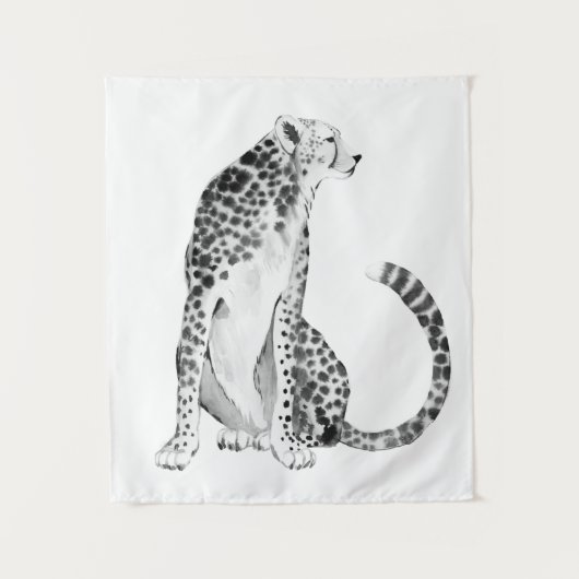 Chrome Cheetah Wandteppich (Vorderseite)