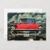 Chrome Chevy 57 Front Postkarte (Vorne/Hinten)