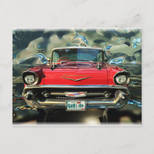 Chrome Chevy 57 Front Postkarte