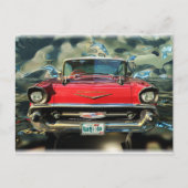 Chrome Chevy 57 Front Postkarte (Vorderseite)