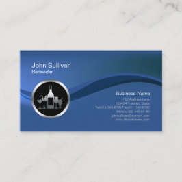 Chrome Cocktail Brille Barkeeper Business Card Visitenkarte