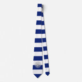 Chrome Compass auf blauen Streifen Krawatte (Vorderseite)