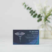 Chrome Dark Caduceus Holographic 3D Medical Terminkarte (Stehend Vorderseite)