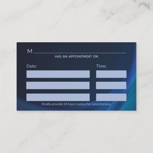 Chrome Dark Caduceus Holographic 3D Medical Terminkarte (Rückseite)