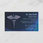 Chrome Dark Caduceus Holographic 3D Medical Terminkarte (Vorderseite)