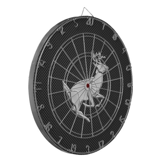 Chrome, der Hirsch auf Kohlenstofffaser-Dekor läuf Dartscheibe (Vorderseite Links)