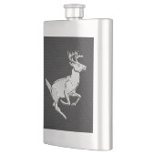 Chrome, der Hirsch auf Kohlenstofffaser-Dekor läuf Flachmann (Links)