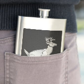 Chrome, der Hirsch auf Kohlenstofffaser-Dekor läuf Flachmann (Beispiel)