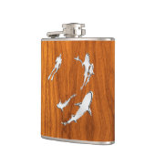 Chrome Diver n Sharks on Teak Print Flachmann (Links)