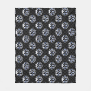 Chrome Dragon Crest in Carbon Fiber Print Fleecedecke