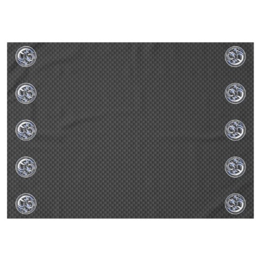 Chrome Dragon Crest in Carbon Fiber Print Tischdecke (Vorderseite (Horizontal))