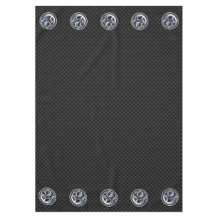 Chrome Dragon Crest in Carbon Fiber Print Tischdecke