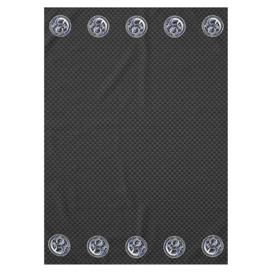 Chrome Dragon Crest in Carbon Fiber Print Tischdecke (Vorderseite)