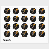 Chrome Dragon mit Flammen Runder Aufkleber (Blatt)