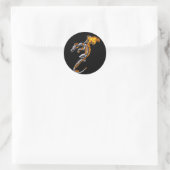 Chrome Dragon mit Flammen Runder Aufkleber (Tasche)